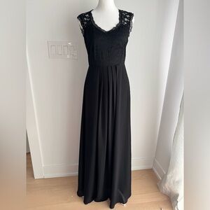 Miusol Black Lace Chiffon Long Formal Dress Women’s size Small NEW Event